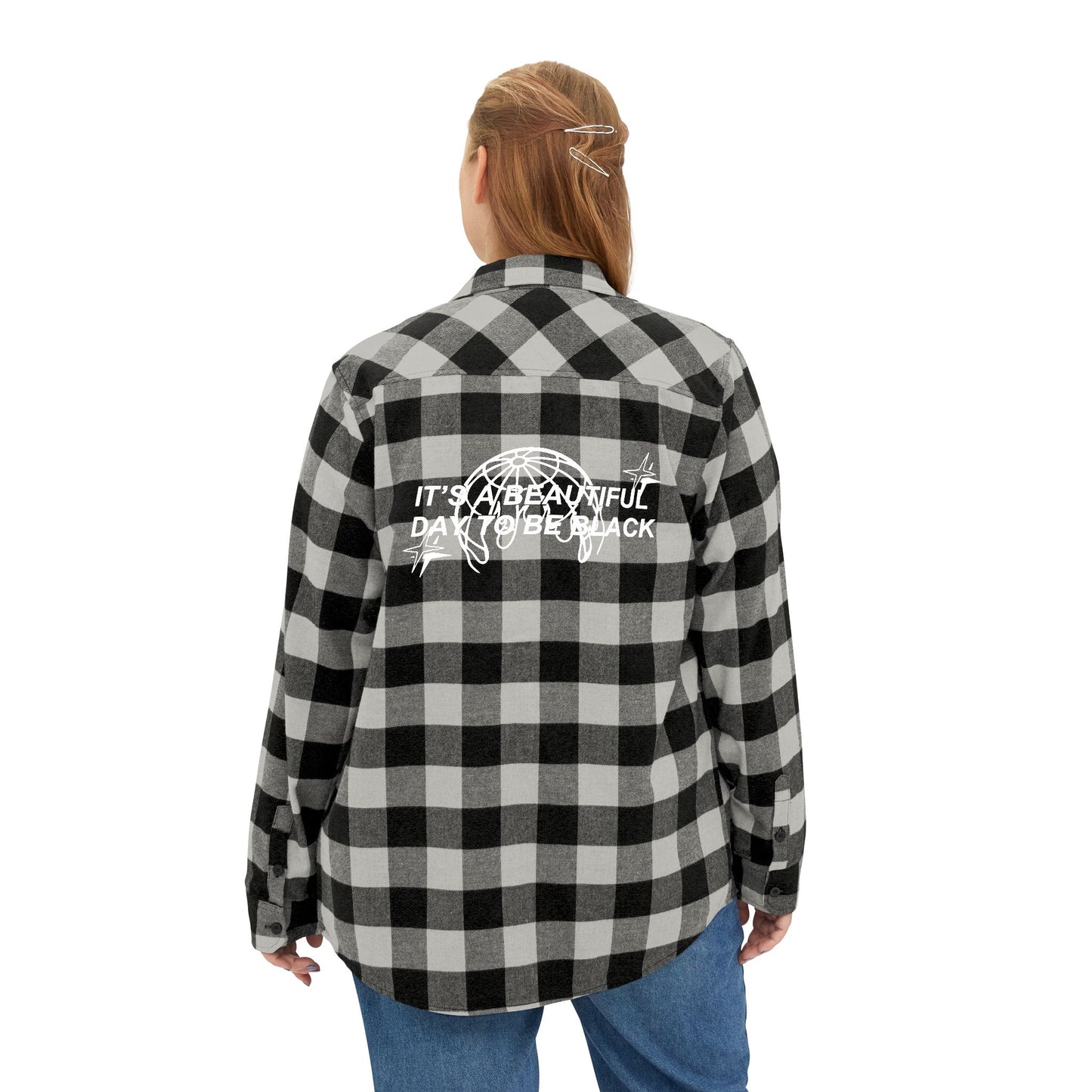 IT'S A BEAUTIFUL DAY TO BE BLACK Stylish unisex flannel shirt