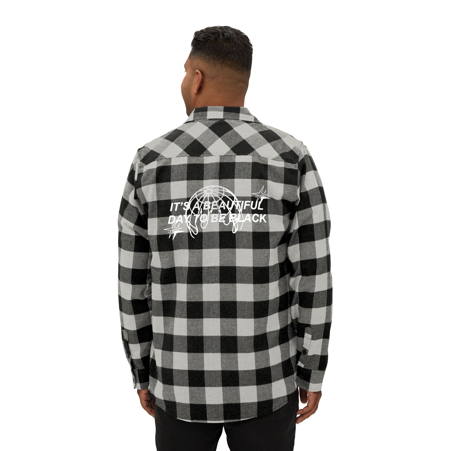 IT'S A BEAUTIFUL DAY TO BE BLACK Stylish unisex flannel shirt