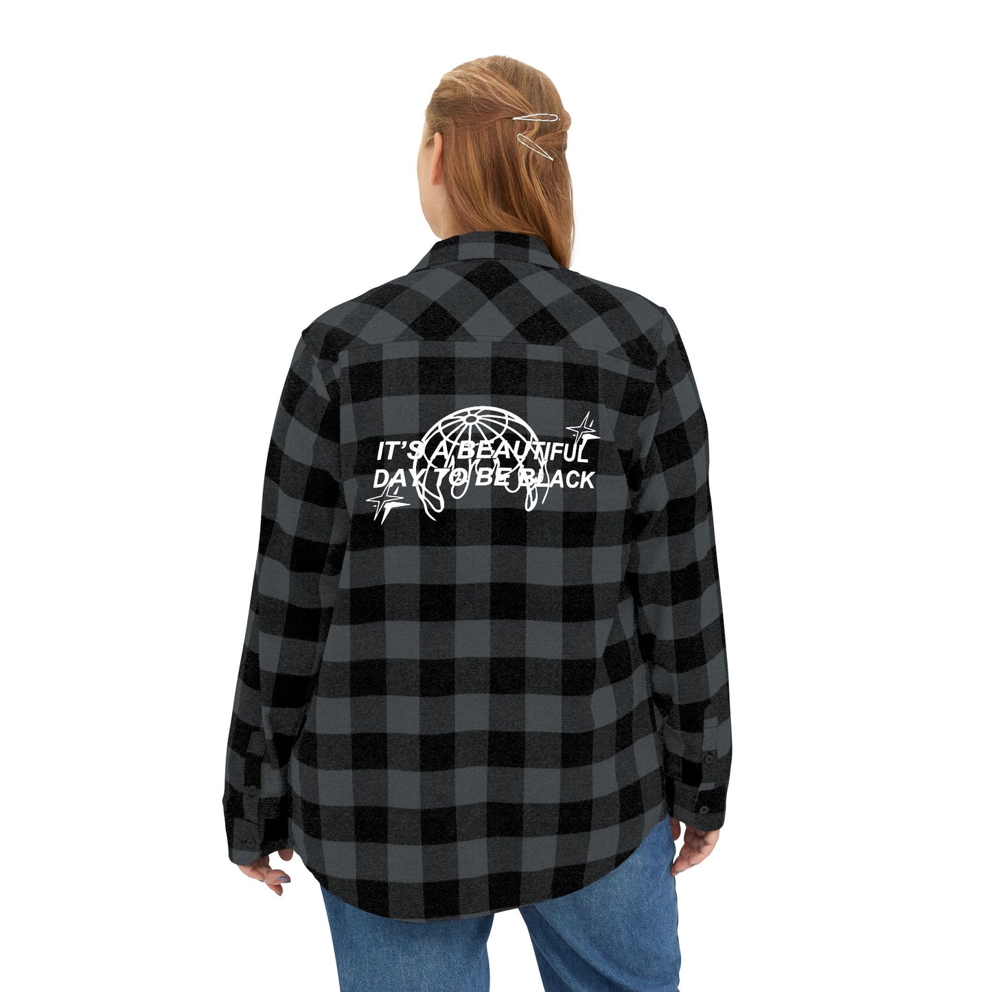 IT'S A BEAUTIFUL DAY TO BE BLACK Stylish unisex flannel shirt