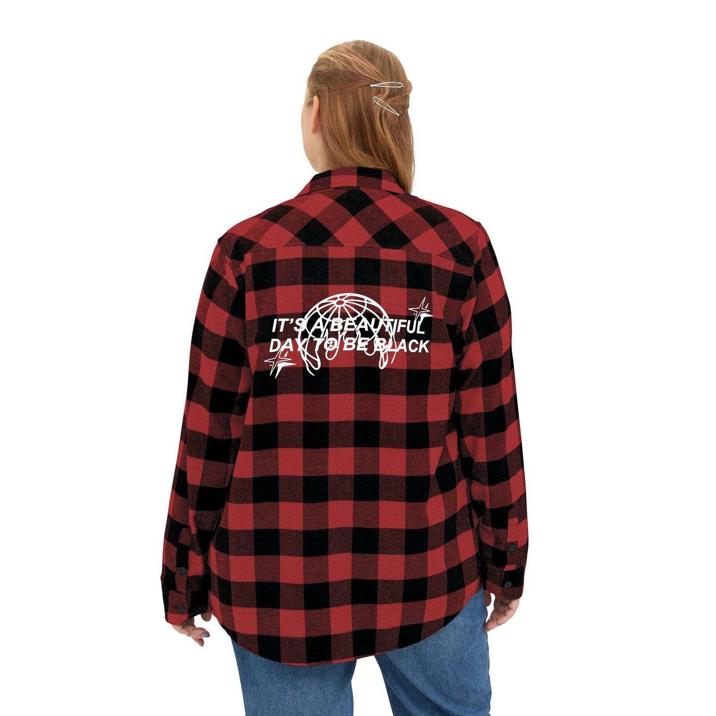 IT'S A BEAUTIFUL DAY TO BE BLACK Stylish unisex flannel shirt