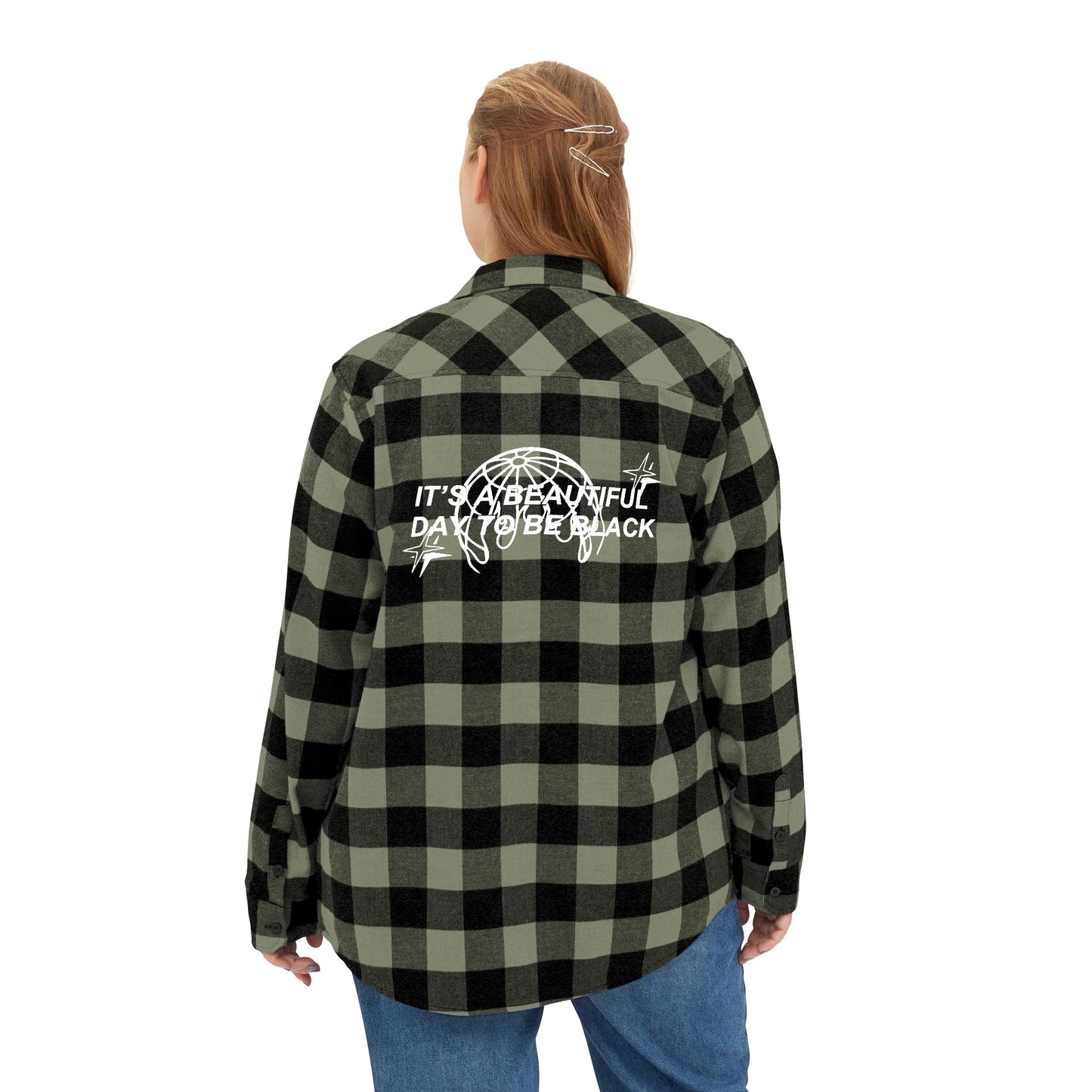 IT'S A BEAUTIFUL DAY TO BE BLACK Stylish unisex flannel shirt